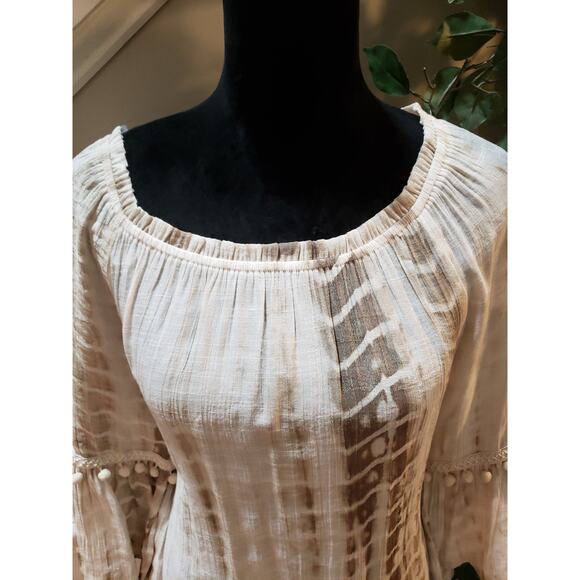 Apt. 9 Cream Blouse with Pom Pom Details - Picture 5 of 12